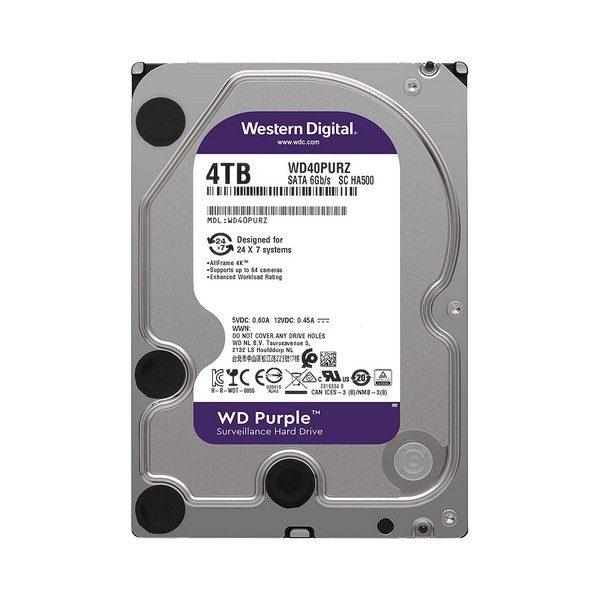 WD Purple 4TB Surveillance Internal Hard Drive product photo