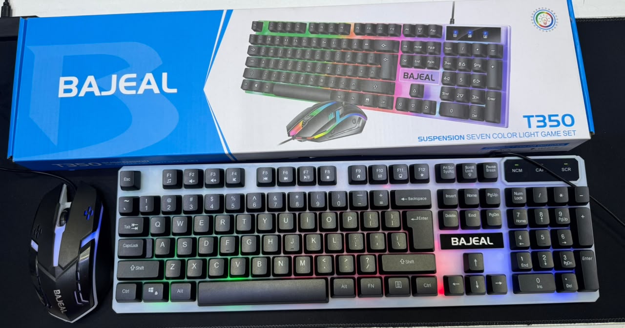 BLACK T350 WIRED  RGB KEYBOARD & MOUSE COMBO - product photo